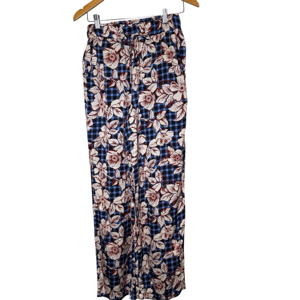 Scotch & Soda Women’s Normcore Blue Floral Wide Leg Pants sz S